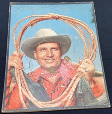 GENE AUTRY cardboard jigsaw puzzle, all pieces intact, 9.5" x 11.5" - Cowboys