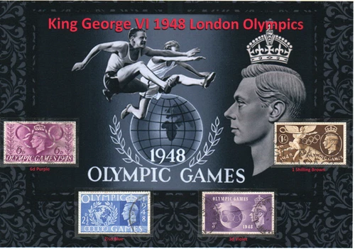 GB KGVI KING GEORGE VI LOVELY DISPLAY OF 1948 LONDON OLYMPICS VFU-GU#1