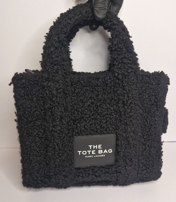 Marc Jacobs The Teddy Mini Tote Black Fur Finish Excellent Condition Top Handle