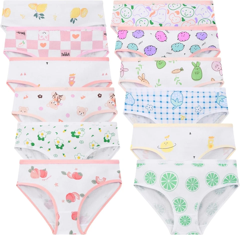 Girls Underwear 12 Pack Cotton Briefs Kids Comfortable Playwear - Image 3 of 4