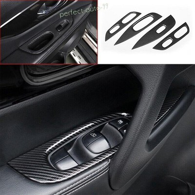 For Nissan X-TRAIL Rogue 14-2020 ABS Carbon Fiber Window Lift Lock Switch Panel