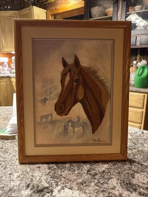 Framed Simplicity Crewel CHAMPION Horse Racing by Ruane Manning -JCA 16x13 