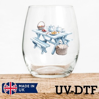 Picknicktisch 8 Stück UV DTF Aufkleber - Glas Laptop Becher Tasse xg550