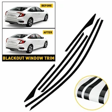 For 2016-2021 Honda Civic Sedan Chrome Delete Blackout Trim Window Glossy Black