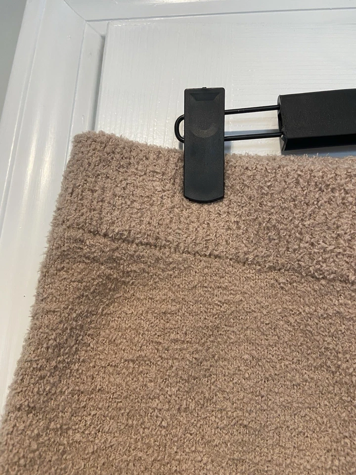 全新带标签 Rue 21 XL 码棕褐色卡其色模糊抽绳柔软弹力针织泰迪短裤 — 第 4/4 张图片