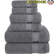 100 Turkish Cotton Towel Set 6 Piece Luxury Absorbent Bath Hand Cloths Oeko-Tex