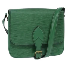 LOUIS VUITTON Epi Cartouchiere MM Shoulder Bag Green M52244 LV Auth 147850