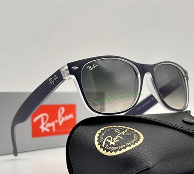 RAY-BAN New Wayfarer Sunglasses RB2132 6053/71 Crystal Navy Blue 55mm