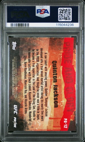 PSA 6 2010 Topps UFC #PG-12 Quinton Jackson Pride and Glory - Bild 2 von 2