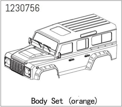 ABSIMA Hartplastik-Karosserie-Set (Orange) - CR3.4 LANDI / 1230756