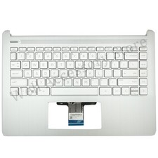 New HP 14-DQ5043 14-DQ0033 14T-DQ 14Z-FQ Silver Palmrest Keyboard Backlit 14" US