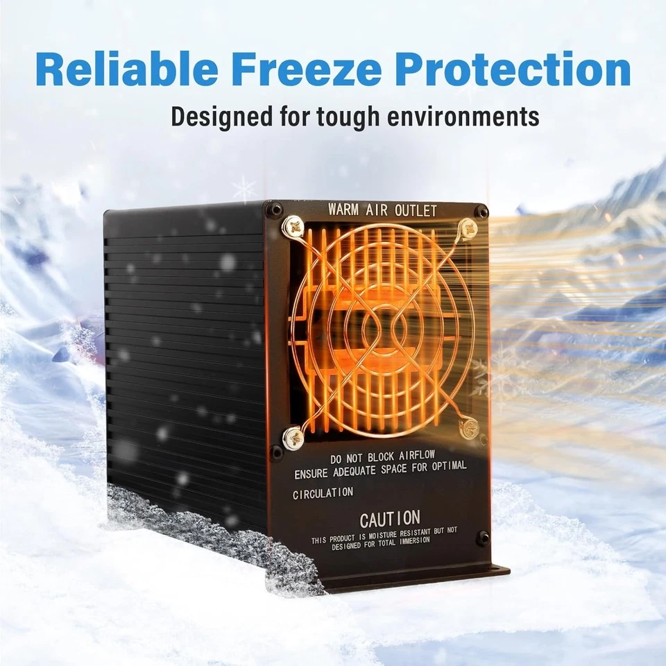 Calentador de compartimento, motor de pozo de RV marino para barco, resistente al agua, protección contra congelación Foto 3 de 4