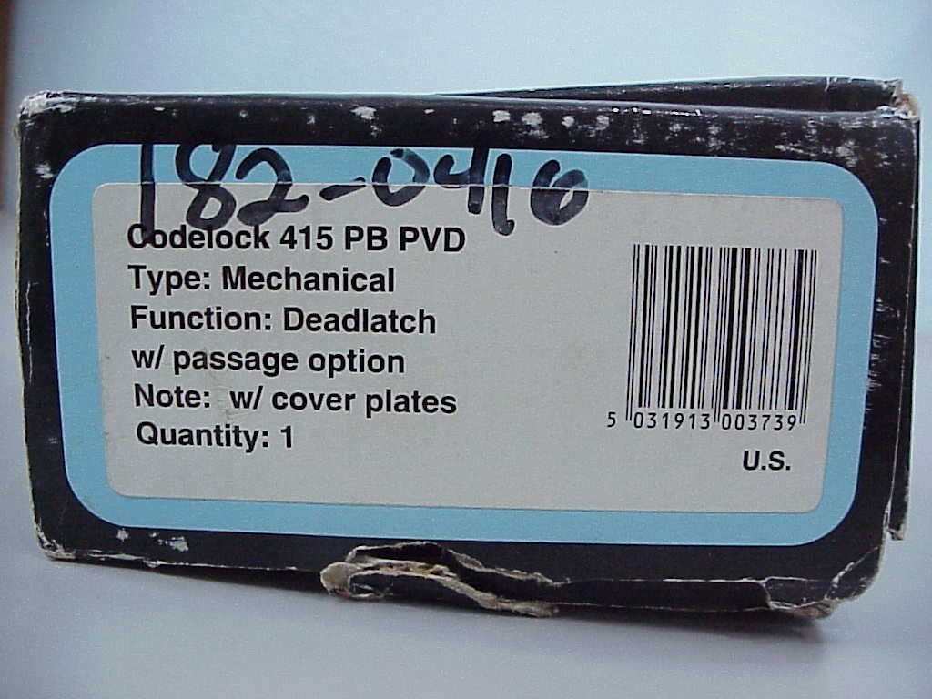 CODELOCKS CL415-PB-PVD Mechanical Lockset, Deadlatch.