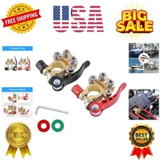 Battery Terminal Clamp Connectors, 2 Pcs 4 Way Quick Release Disconnect Car B...