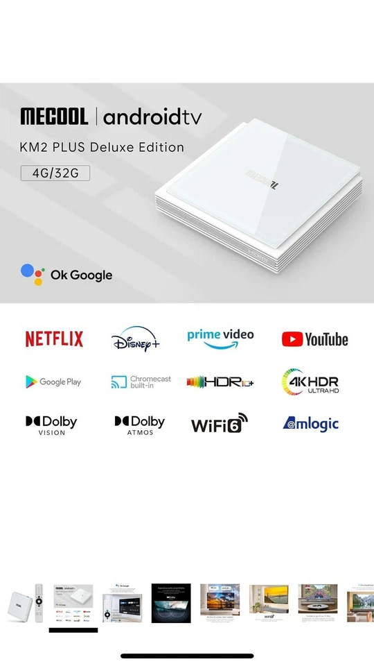 MECOOL KM2 PLUS Deluxe Android TV Box 4K HDR,4GBRAM 32GB,WiFi 6,Google Certified - Bild 3 von 4