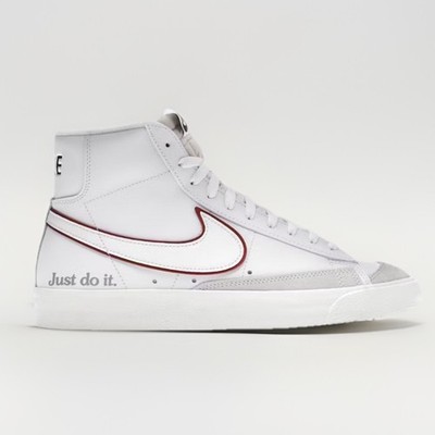 Nike Just Do It Blazer Mid 77 Mens 10 White Leather Lace Up Outdoor Ankle Clean!