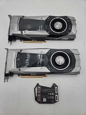 Dual GeForce GTX 1070 Founders Edition 8GB GDDR5X Graphics Cards w/SLI Connector