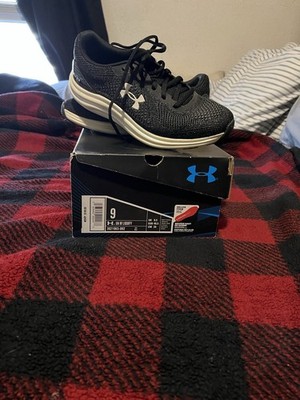 Women s Under Armour Black Tennis Shoes With White Accents Size 9