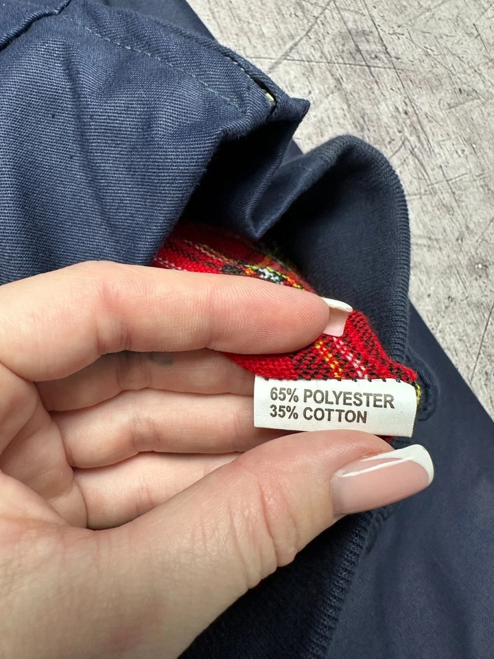 Chaqueta Harrington Inglaterra Vintage Para Hombre Forrada a Cuadros Cuello Talla M Foto 4 de 4