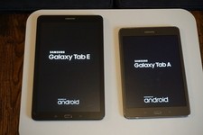Lot of 2 Samsung Galaxy Tab E 9.6 Inch and Tab A 8.0 inch Tablets. Working