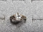 GRANDMA GRABE'S BEAUTIFUL VINTAGE 925 STERLING SILVER CZ 3G RING SIZE 8