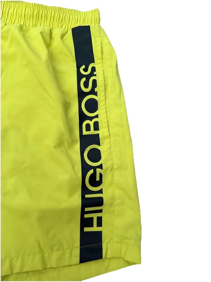 Bañador HUGO BOSS para hombre M amarillo traje de baño traje de baño forro de malla 6" Foto 3 de 4