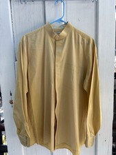 Vintage Mens Gold Lucasinii Mens Shirt 16.5/34-35 60/40 Blend Yellow