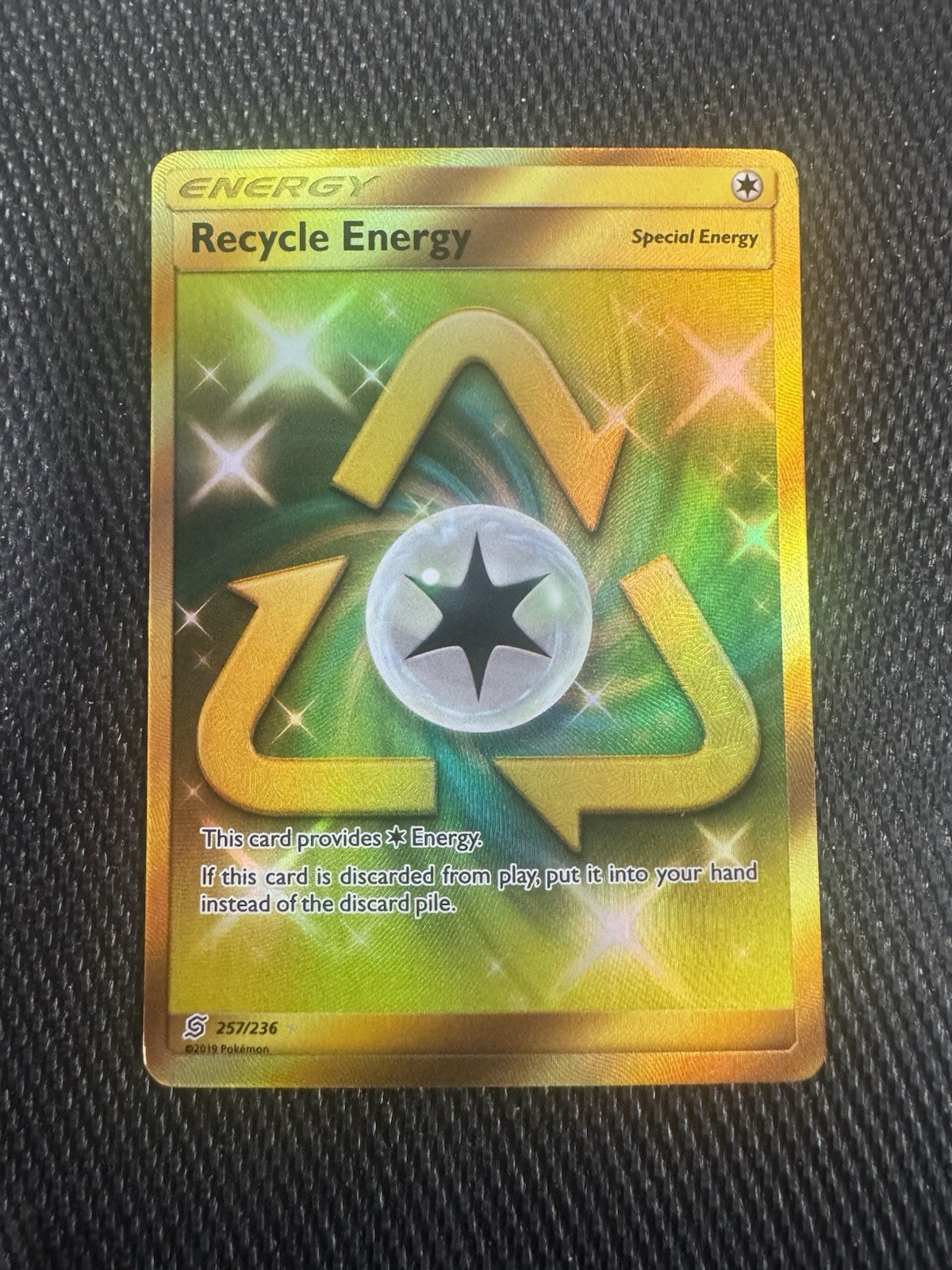 Recycle Energy 257/236 Unified Minds Pokemon Card Secret Rare Holo Near Mint