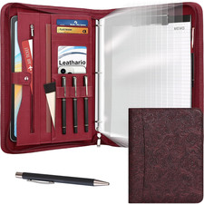 Portfolio Binder, Padfolio Organizer, 3 Ring Binder with Zipper  Includes Pen a