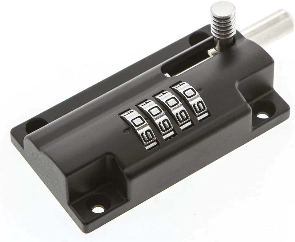 Sterling Combination Locking Bolt 110mm Black Keyless for Shed Gate Door Lock - Image 3 of 4