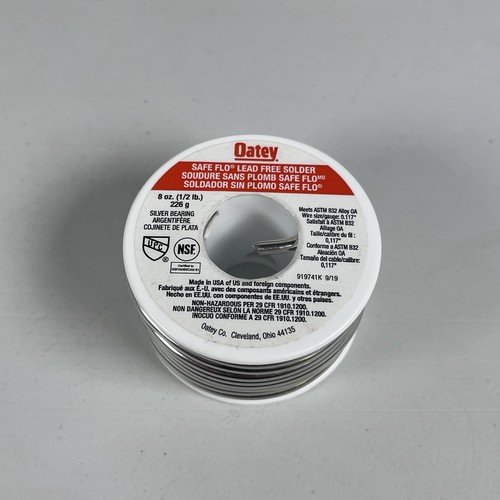 OATEY #290242 Safe Flo 8oz Lead-Free Silver Plumber SOLDER
