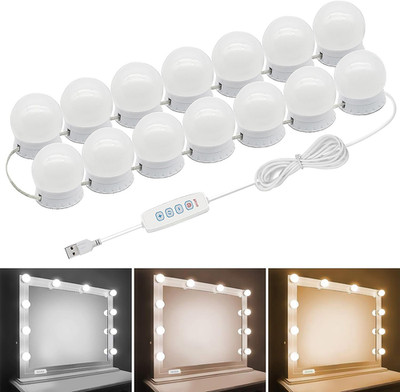 LED Vanity Mirror Lights, Hollywood Style with 14 Dimmable Bulbs, Adjustable Col