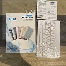 Bluetooth Wireless Keyboard Mini W/Backlight Rechargeable White