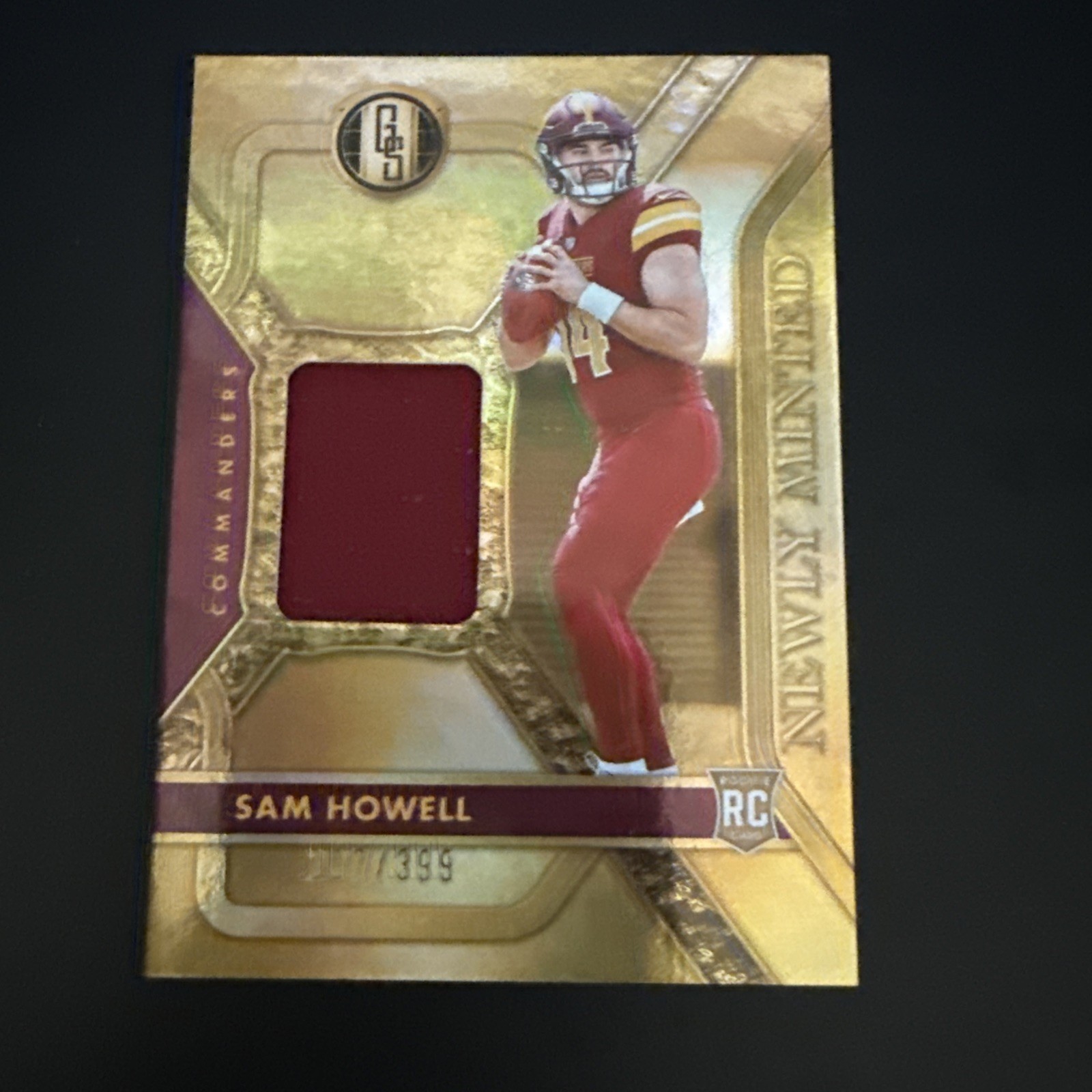 Sam Howell 2022 Gold Standard Newly Minted Rookie Patch /399 #NMM-SHO Cards RC