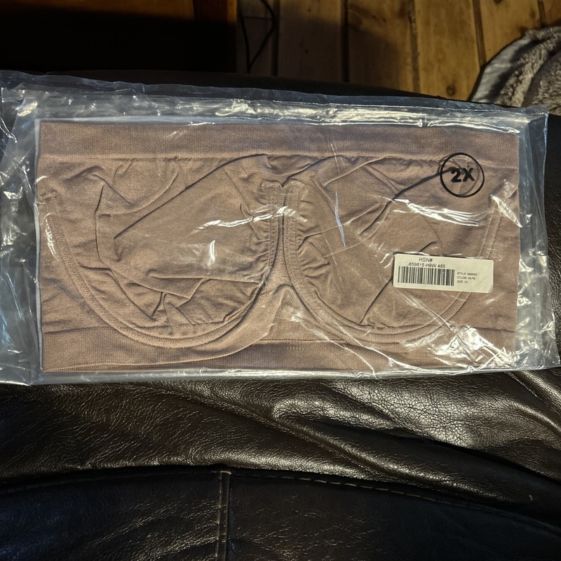 Strapless Bra Set 2 Pieces, 2X, HSN Style 9685X2, One Brown and One Light Blue
