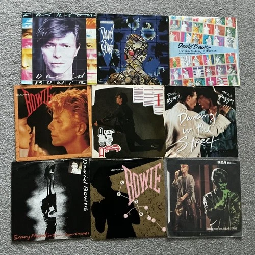 9 x David Bowie Vinyl 7” Single Records Job Lot Collection Bundle