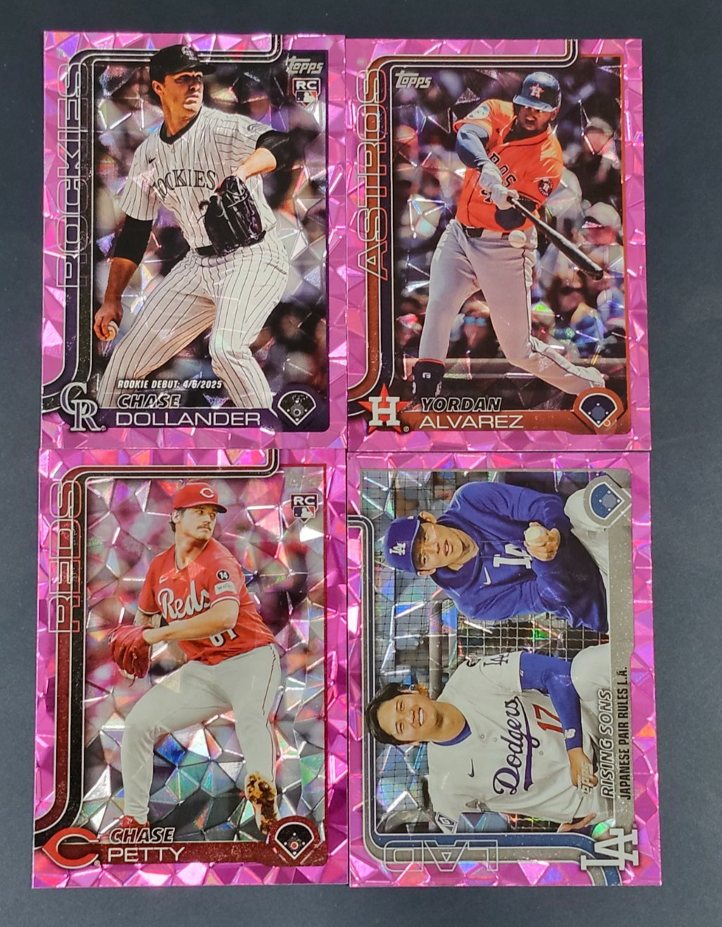 2025 Topps Series 1 -2 / Update PINK DIAMANTE FOIL You Pick - 2 Card Minimum