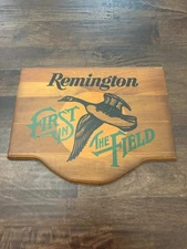 Vintage Remington First In The Field Wood Sign