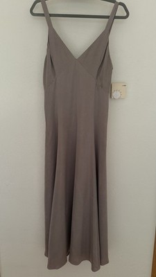 Massimo Dutti Sommerkleid Beige Größe 38 Cupro / Viskose Top Zustand
