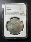 1925 Peace Dollar NGC MS61 90% Silver Dollar Under Wholesale Bid Good Type