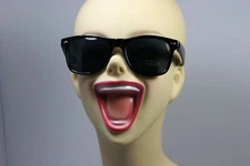 Black Mobster Retro Sunglasses 80's Vintage UV400