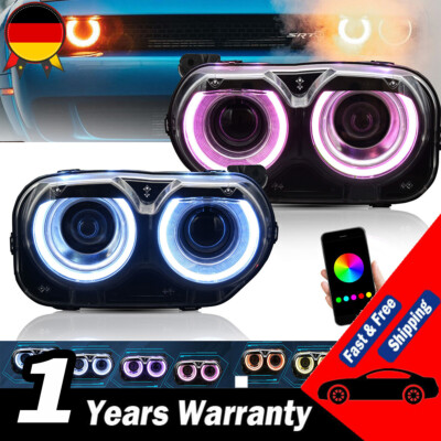 VLAND Projektor LED RGB Frontscheinwerfer für 2015-2022 Dodge Challenger Front