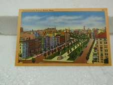 Postcard Commonwealth Avenue Boston MA Linen Unused Unposted