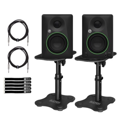 Mackie CR4.5 4.5'' Powered Studio Monitor Speakers Pair w Desktop Stands