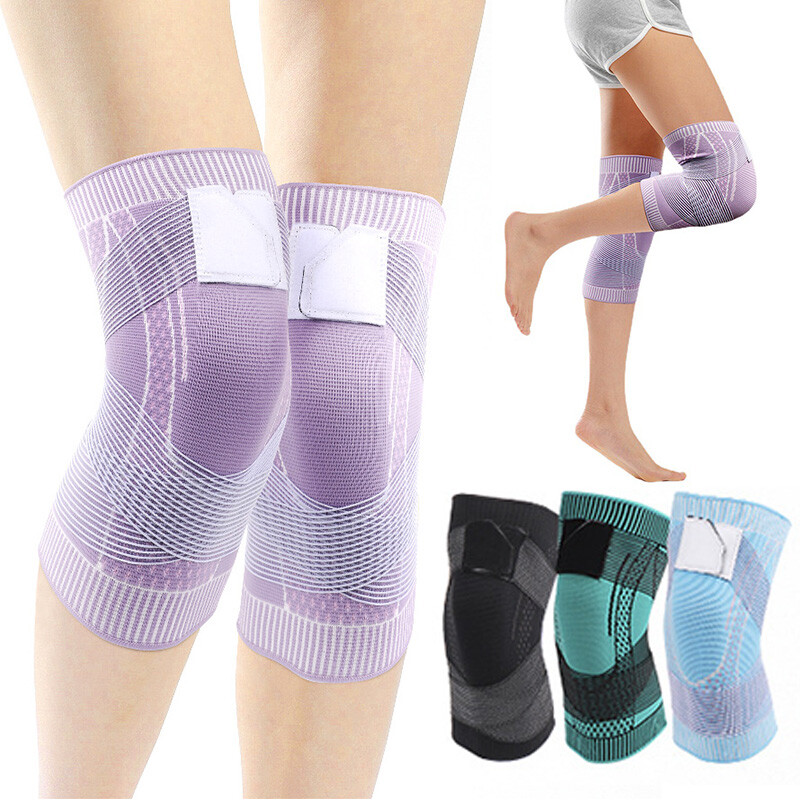 Pressurized Knitted Sport Knee Pads Nylon Breathable Comfort Knee Support Unisex