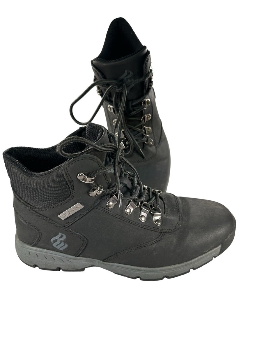 Rocawear Bryant Mens D-Ring Lace-Up Hiker Boots Shoes Size: 10 Black