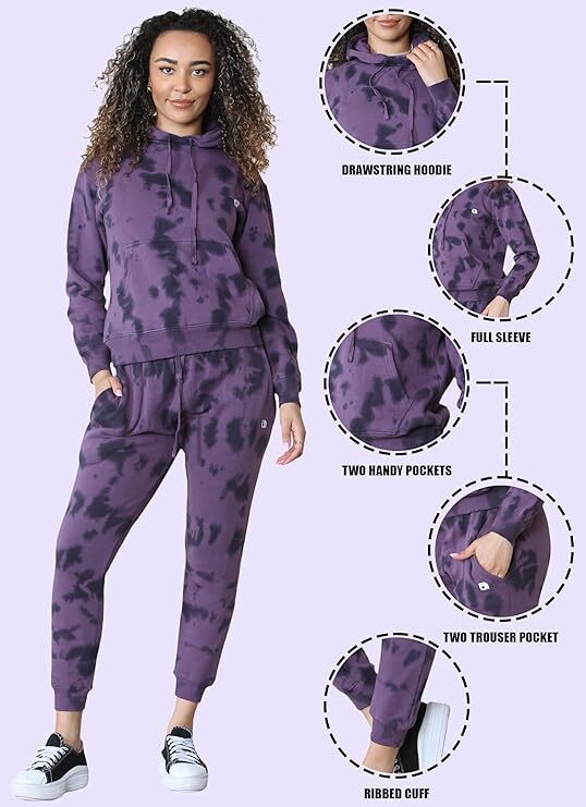 Women's Multicolored Tie & Dye Tracksuit Set - Stylestone