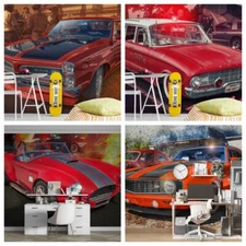 3D Car Background Red Self-adhesive Wallpaper Removable Wallpaper Wall Mural