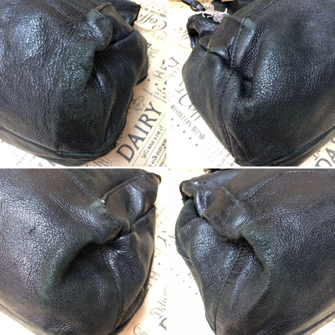 CELINE Tote Bag Nylon Pelle Borsa a Mano Carrozza Charm Nero USATOe Autore