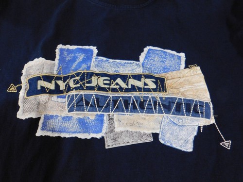 212 nyc men shirt 2XL blue denim y2k vintage retro hip-hop graphic tanglewood - Picture 5 of 14